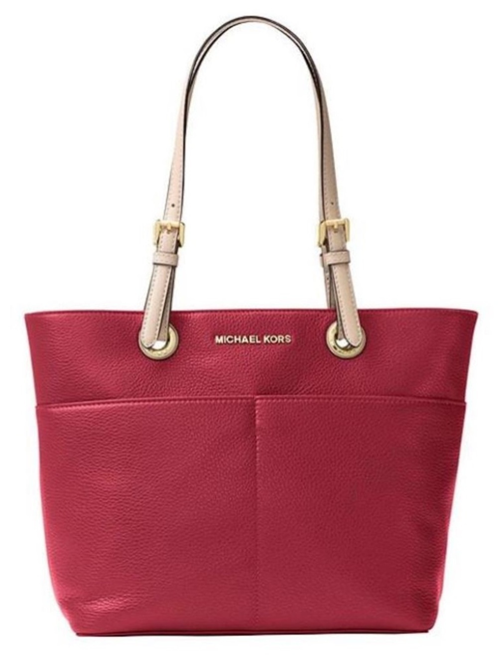 Michael Kors Fuchsia Leather Bedford TZ Pocket Tote Bag